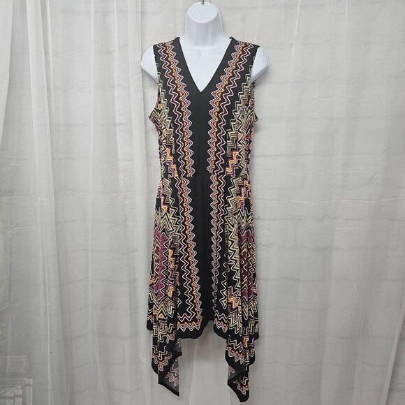 Dressbarn Dress Retro Asymmetrical Sleeveless Black Grunge 8 - Picture 1 of 14